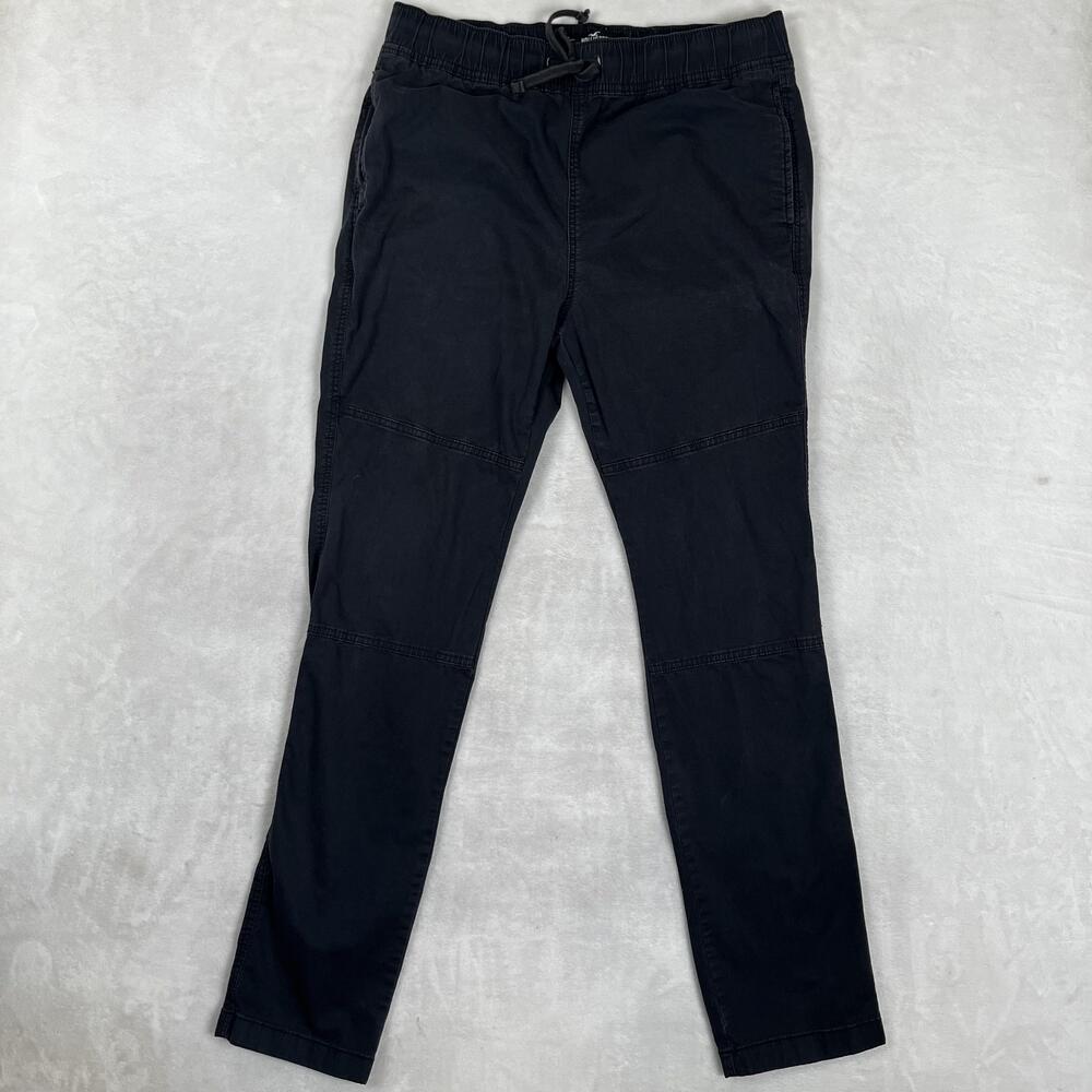 Hollister Jogger Pants Mens Medium Black 90s Slim Epic Flex Elastic Waist